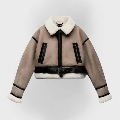 Bellini | Vielseitige khakifarbene Lederjacke