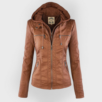 Bellini | Modische Lederjacke mit Kapuze