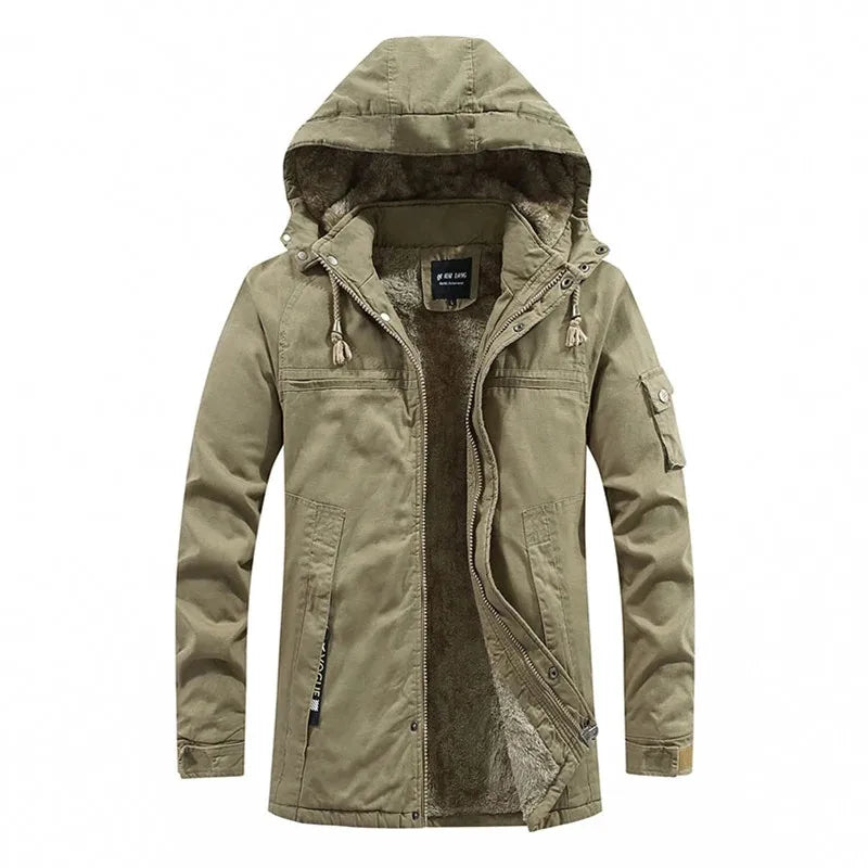 Ron | Warmer Herrenmantel mit Kapuze aus Fleece