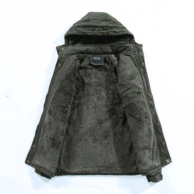 Ron | Warmer Herrenmantel mit Kapuze aus Fleece