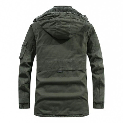 Ron | Warmer Herrenmantel mit Kapuze aus Fleece
