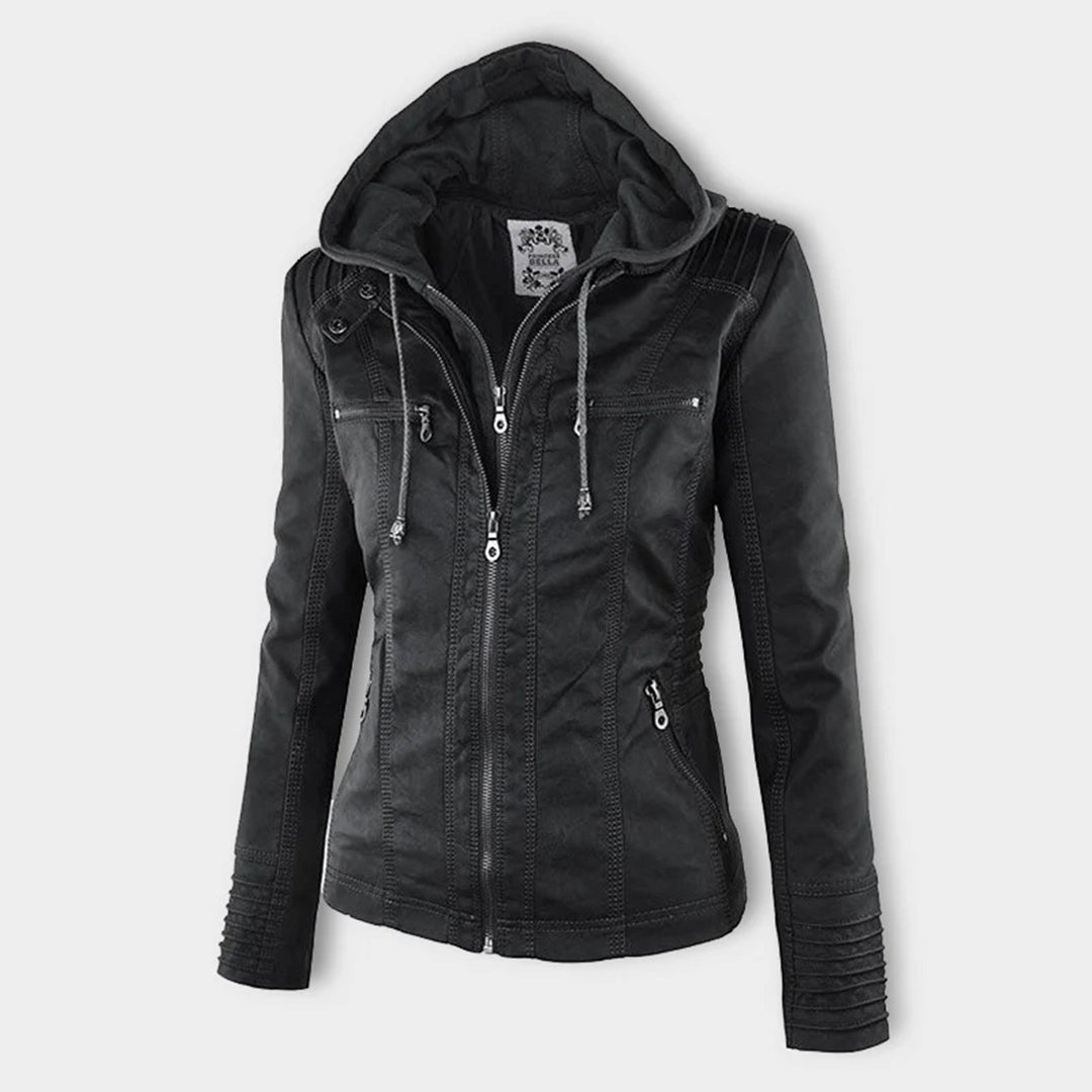 Bellini | Modische Lederjacke mit Kapuze