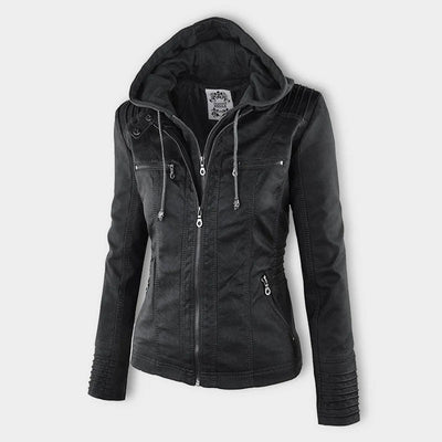 Bellini | Modische Lederjacke mit Kapuze