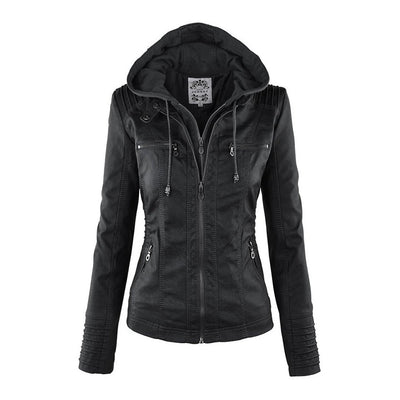 Bellini | Modische Lederjacke mit Kapuze