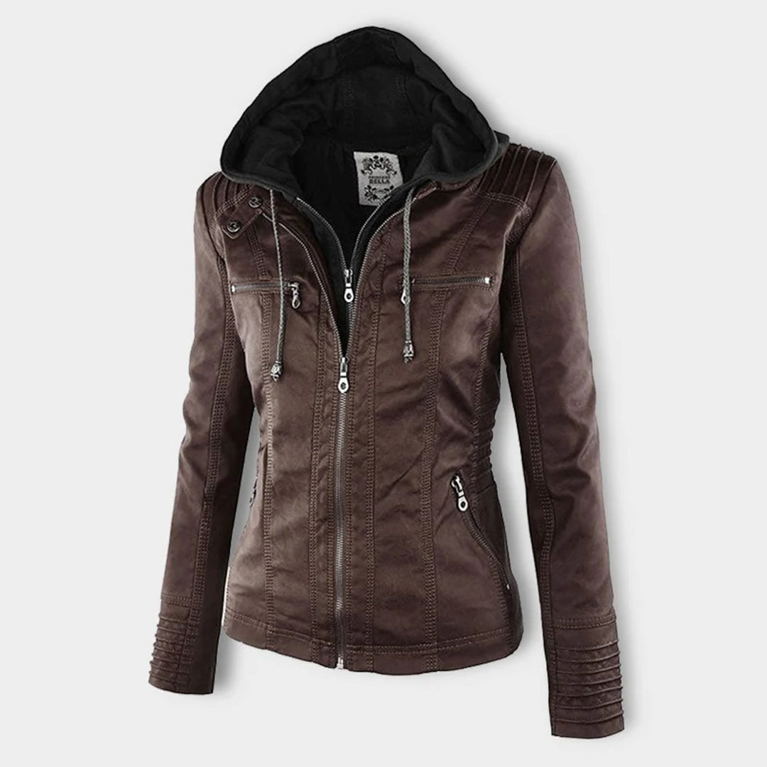 Bellini | Modische Lederjacke mit Kapuze