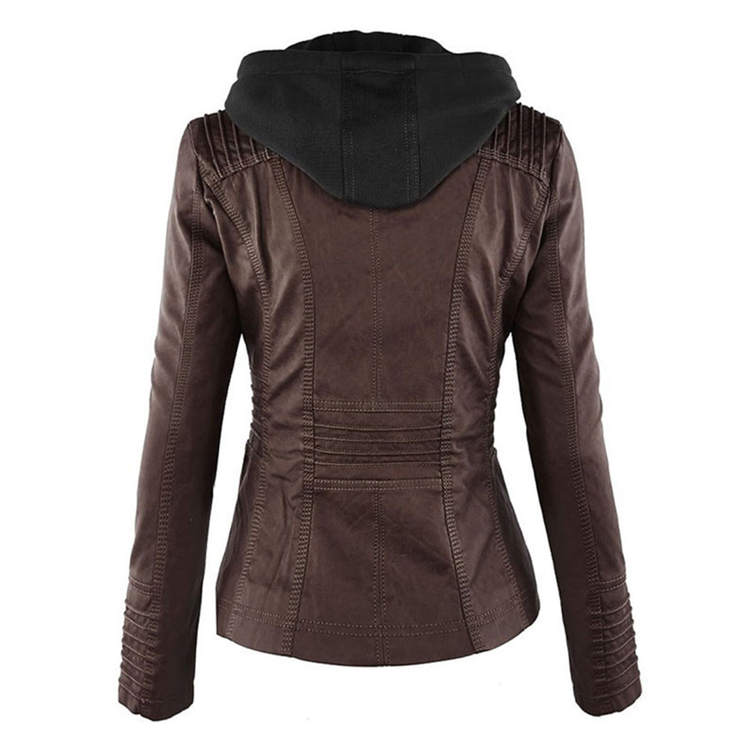Bellini | Modische Lederjacke mit Kapuze