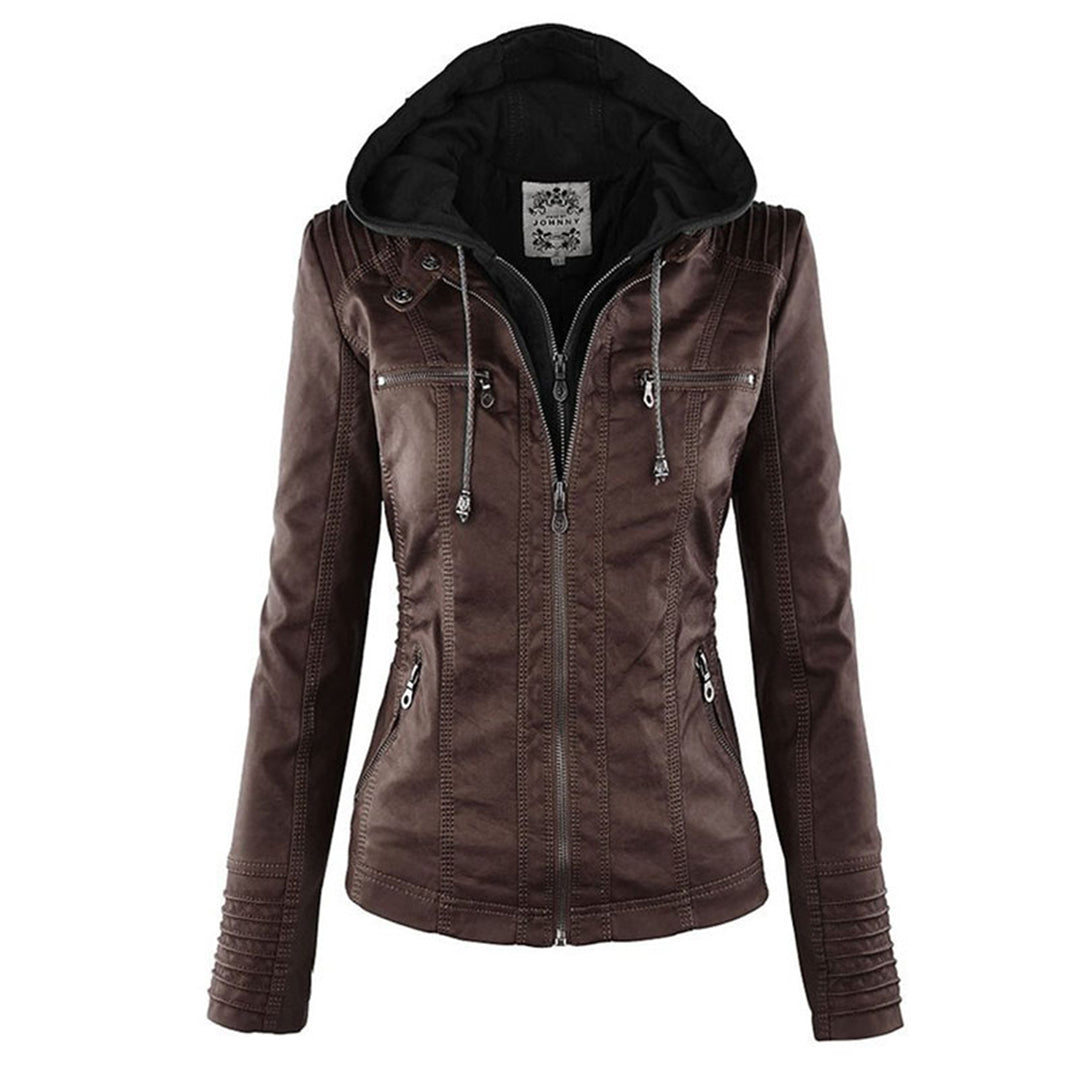 Bellini | Modische Lederjacke mit Kapuze