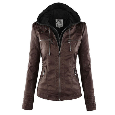 Bellini | Modische Lederjacke mit Kapuze