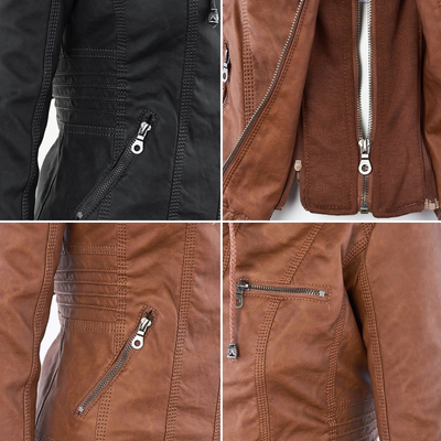 Bellini | Modische Lederjacke mit Kapuze
