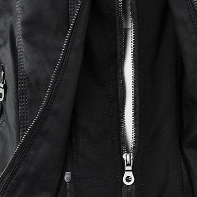Bellini | Modische Lederjacke mit Kapuze