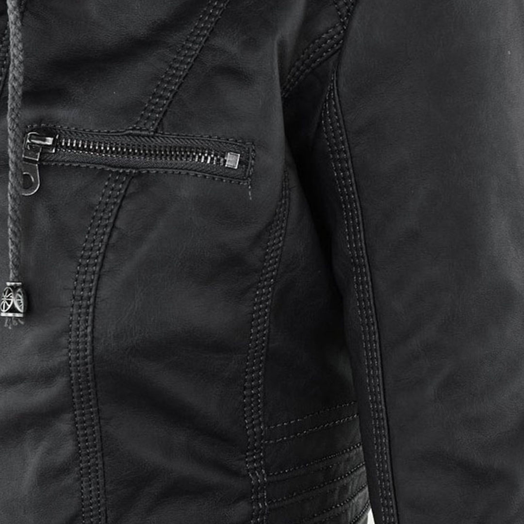Bellini | Modische Lederjacke mit Kapuze