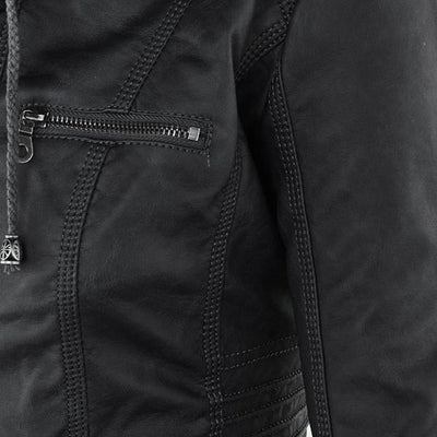 Bellini | Modische Lederjacke mit Kapuze