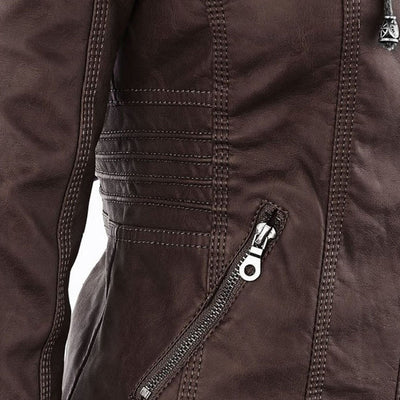 Bellini | Modische Lederjacke mit Kapuze