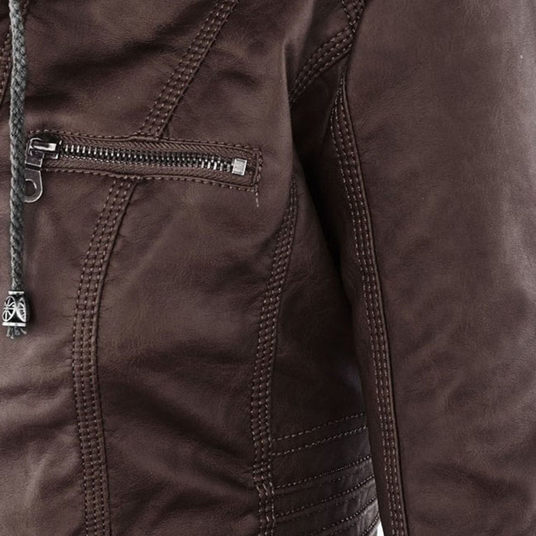 Bellini | Modische Lederjacke mit Kapuze