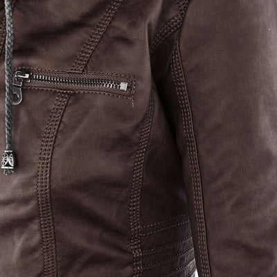 Bellini | Modische Lederjacke mit Kapuze