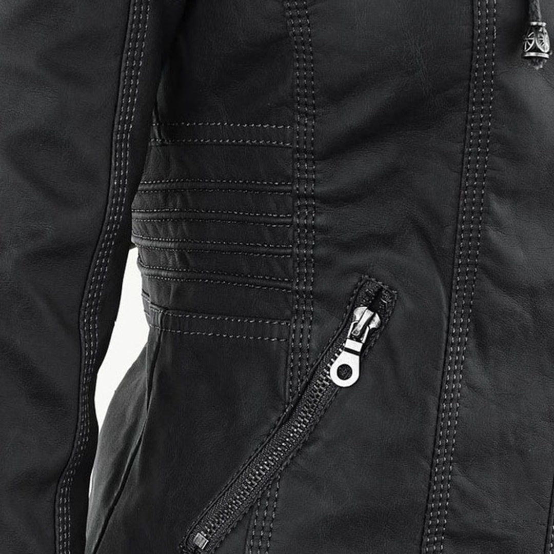 Bellini | Modische Lederjacke mit Kapuze