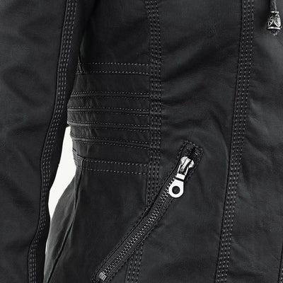Bellini | Modische Lederjacke mit Kapuze