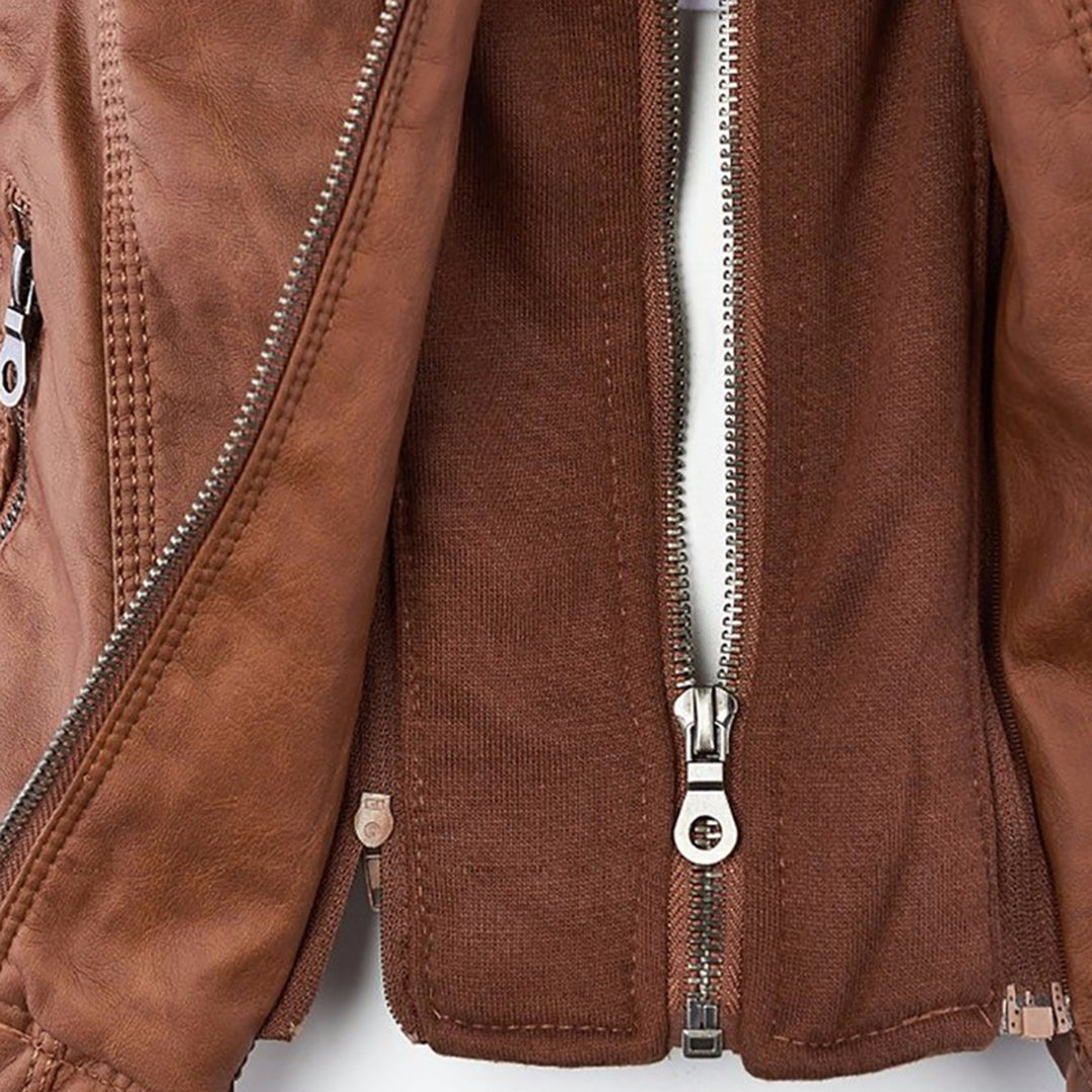 Bellini | Modische Lederjacke mit Kapuze