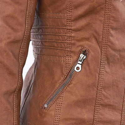 Bellini | Modische Lederjacke mit Kapuze