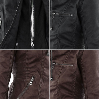 Bellini | Modische Lederjacke mit Kapuze