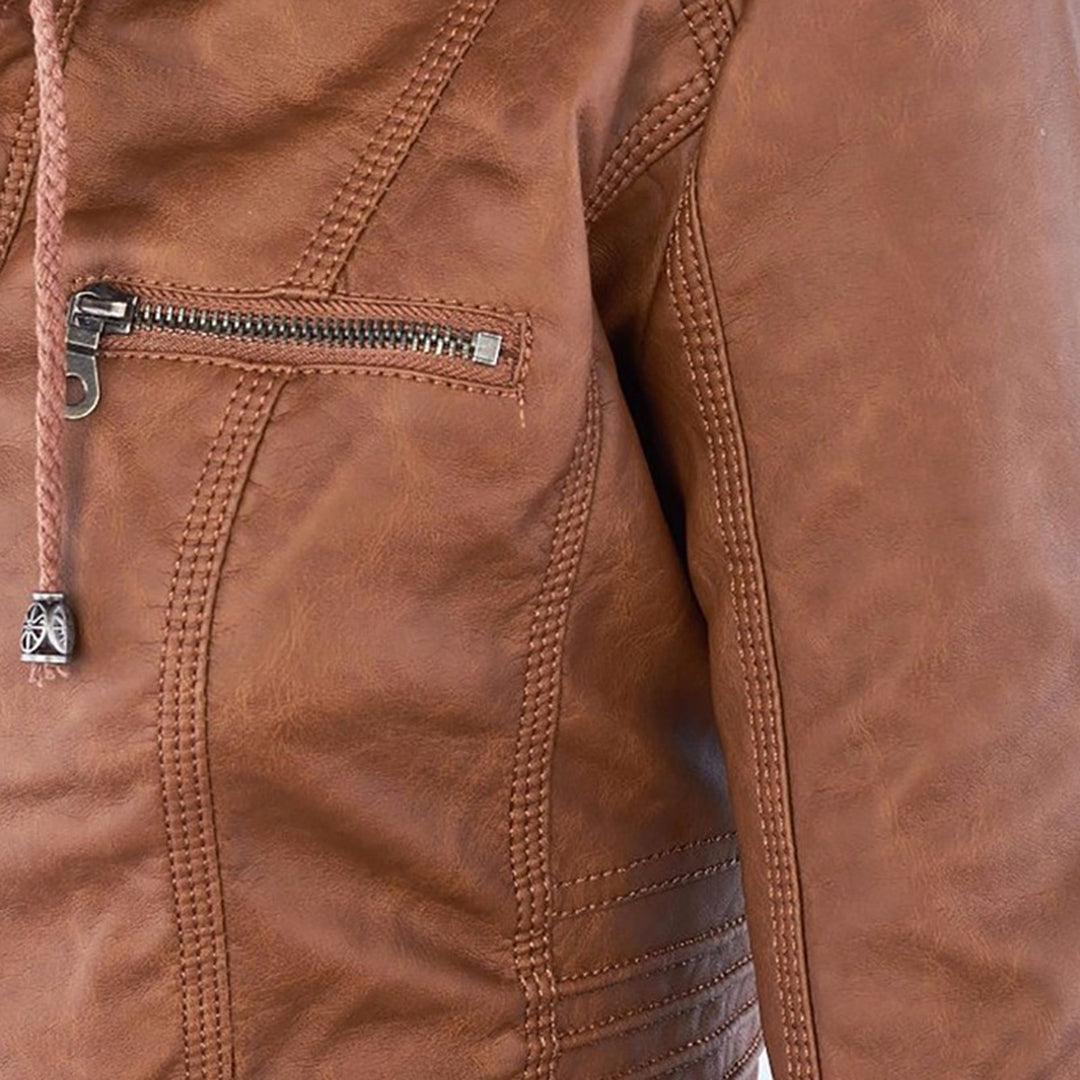 Bellini | Modische Lederjacke mit Kapuze