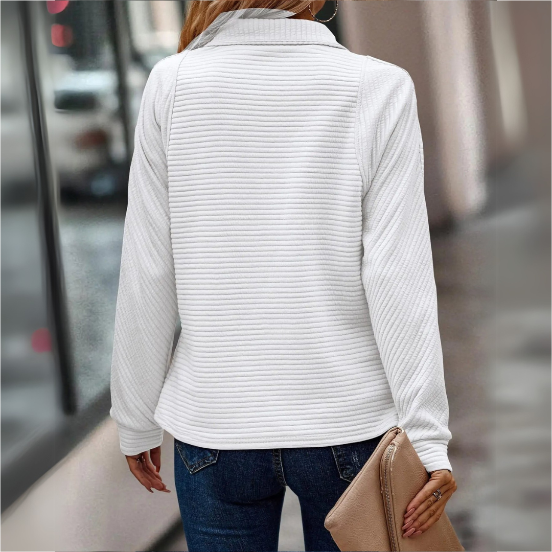 Suzanne | Pullover mit halbem Reißverschluss