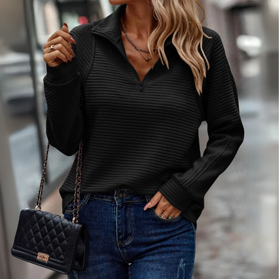 Suzanne | Pullover mit halbem Reißverschluss