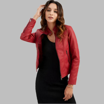 Bellini | Minimalistische glatte Lederjacke