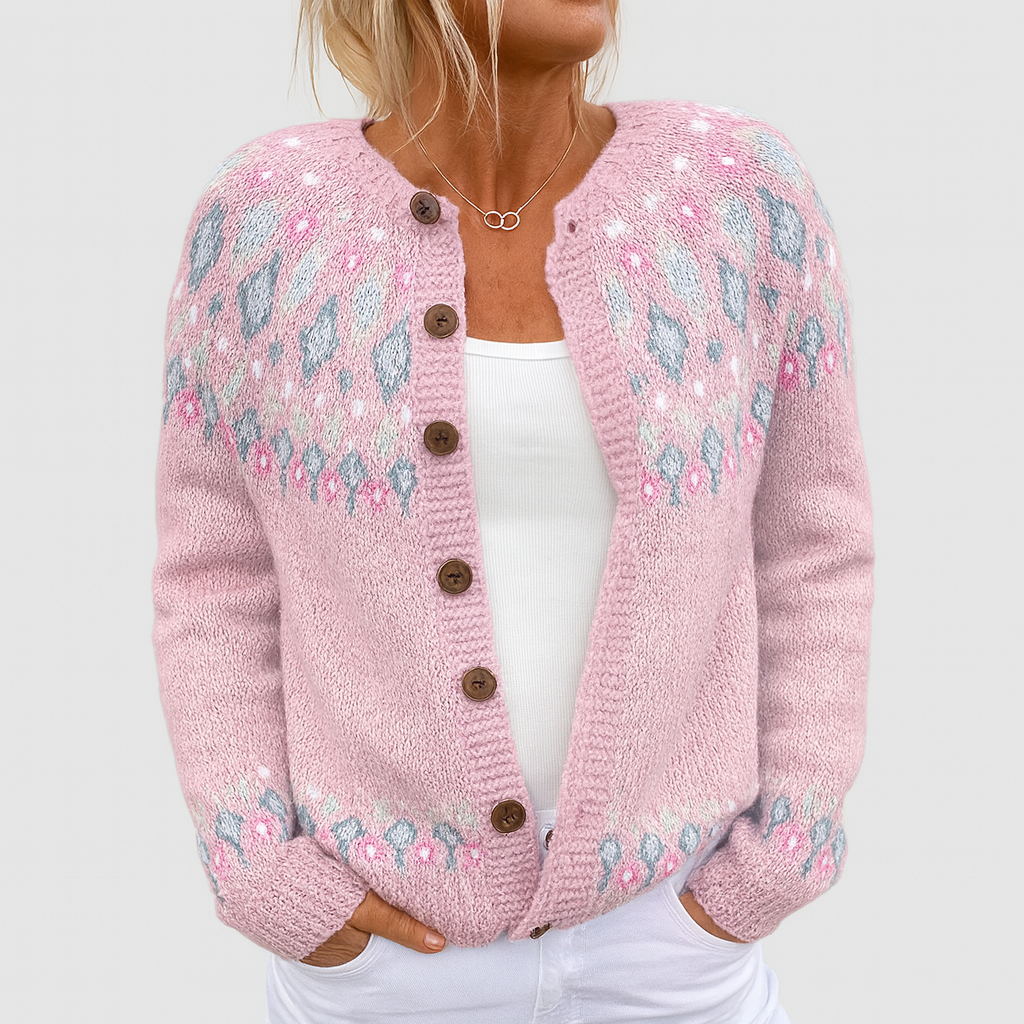 Elva | Locker Gestrickter Cardigan mit Muster