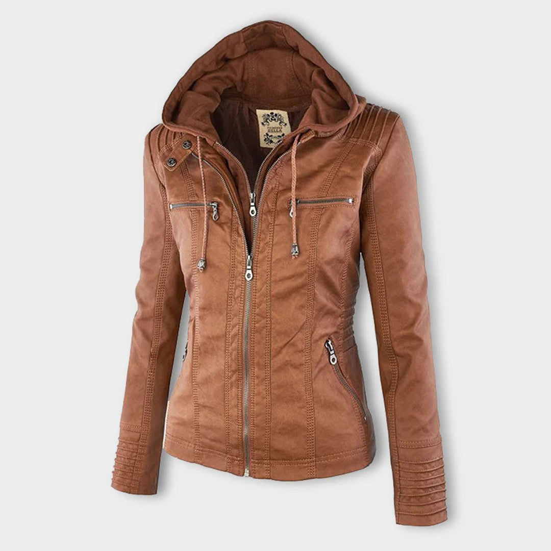 Bellini | Modische Lederjacke mit Kapuze