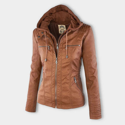 Bellini | Modische Lederjacke mit Kapuze