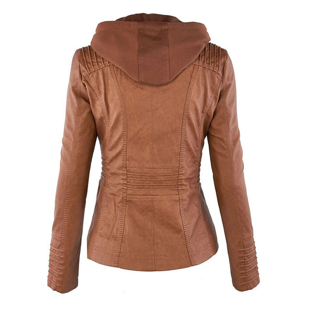 Bellini | Modische Lederjacke mit Kapuze